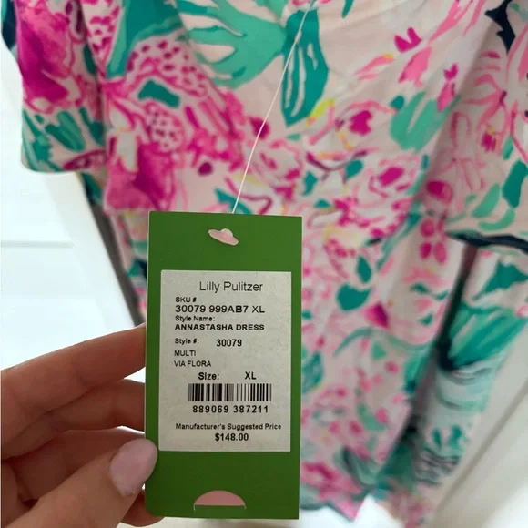 Lilly Pulitzer Pink and Green Floral Dress - Picture 3 of 5